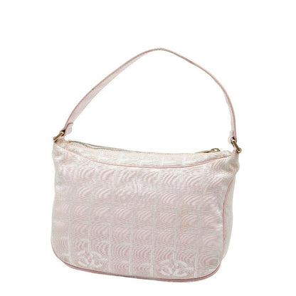 Chanel New Travel Line One Shoulder Bag Pink Nylon Leather Women's Chanel