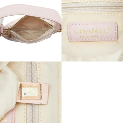 Chanel New Travel Line One Shoulder Bag Pink Nylon Leather Women's Chanel