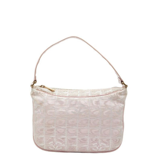 Chanel New Travel Line One Shoulder Bag Pink Nylon Leather Women's Chanel