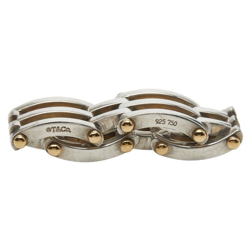 Tiffany & Co Gate Silver Gold Sv925 Silver 18k Yellow Gold Yellow Gold Men's