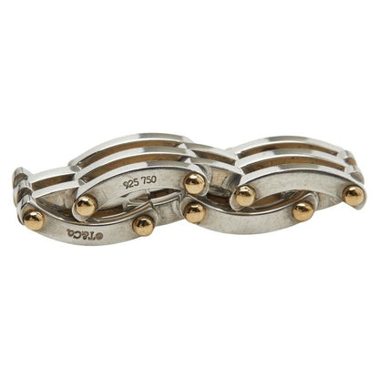 Tiffany & Co Gate Silver Gold Sv925 Silver 18k Yellow Gold Yellow Gold Men's