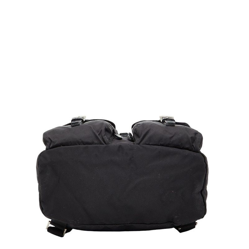 Prada Triangle Logo Plate Rucksack Backpack B2811f Black Nylon Ladies Prada