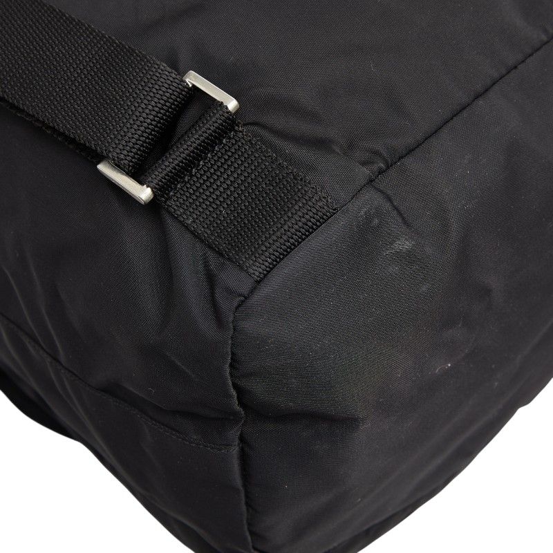 Prada Triangle Logo Plate Rucksack Backpack B2811f Black Nylon Ladies Prada