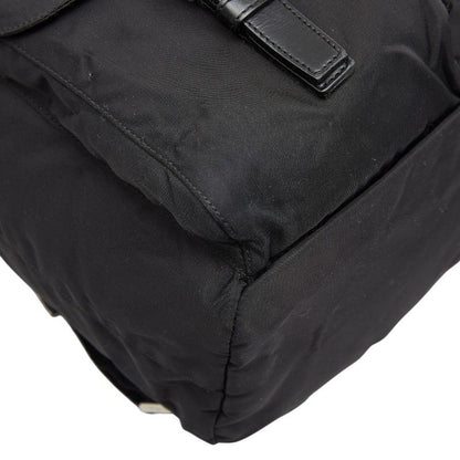 Prada Triangle Logo Plate Rucksack Backpack B2811f Black Nylon Ladies Prada