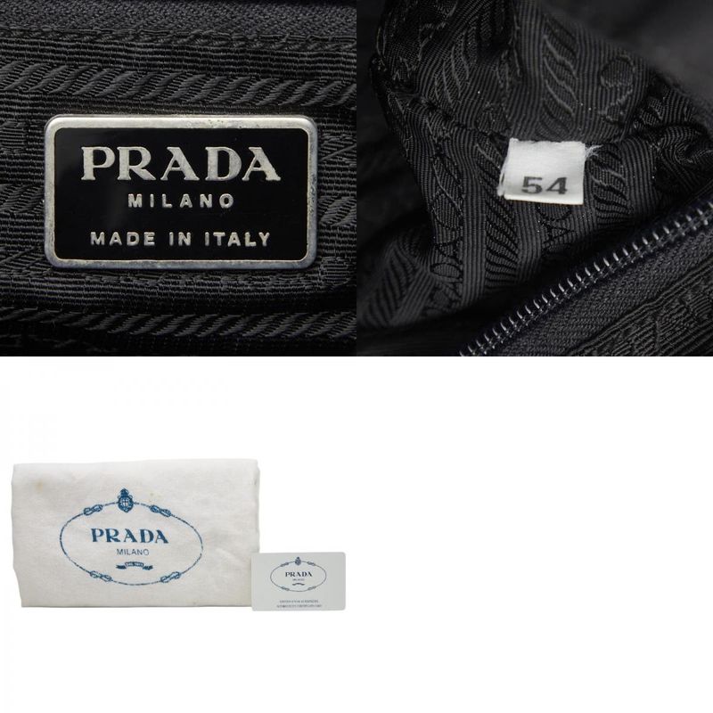 Prada Triangle Logo Plate Rucksack Backpack B2811f Black Nylon Ladies Prada