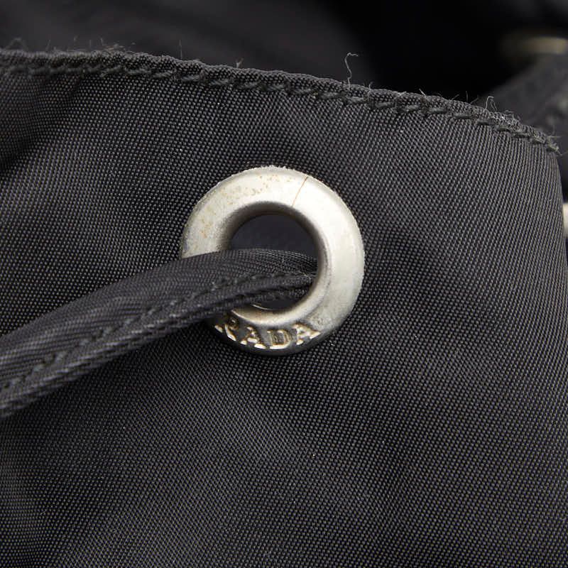 Prada Triangle Logo Plate Rucksack Backpack B2811f Black Nylon Ladies Prada