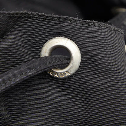 Prada Triangle Logo Plate Rucksack Backpack B2811f Black Nylon Ladies Prada