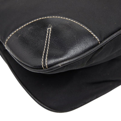 Prada Triangle Logo Plate Black Nylon Leather Men's Prada