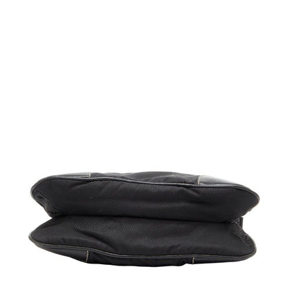 Prada Triangle Logo Plate Black Nylon Leather Men's Prada