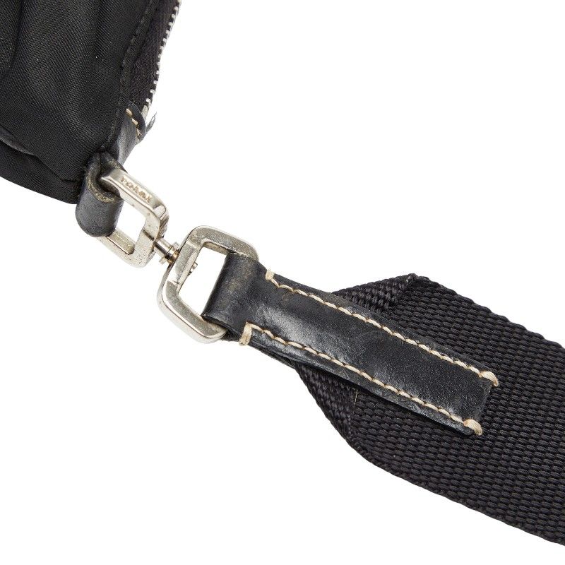 Prada Triangle Logo Plate Black Nylon Leather Men's Prada