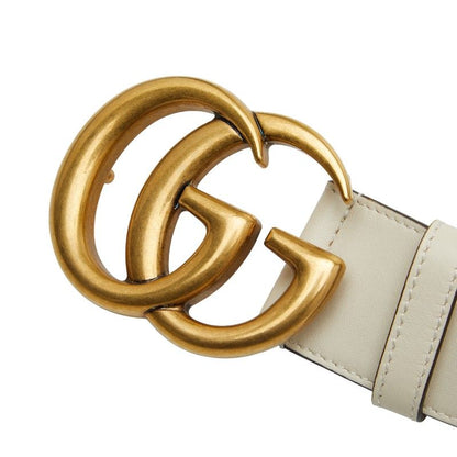 Gucci Double G Belt Size: 75・30 400593 Ivory Gold Leather Women's Gucci