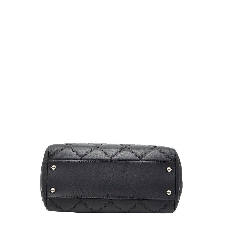 Chanel Hamptons Ultra Stitch Chain Tote Bag Black Lambskin Women's Chanel