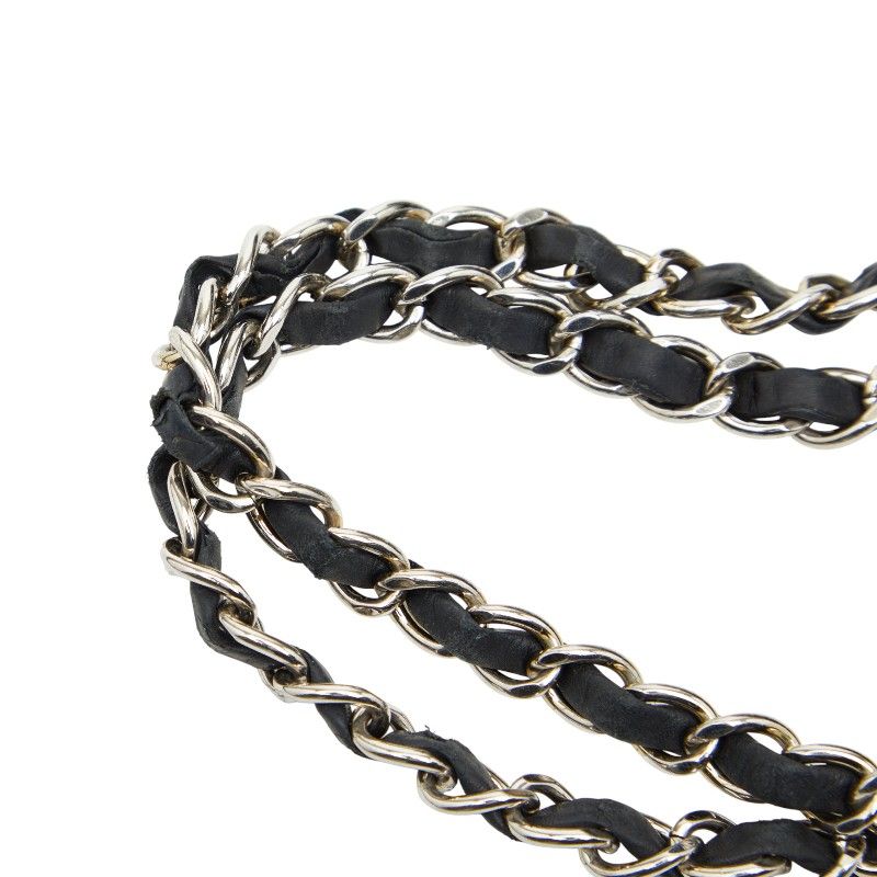 Chanel Hamptons Ultra Stitch Chain Tote Bag Black Lambskin Women's Chanel