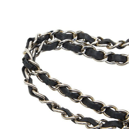 Chanel Hamptons Ultra Stitch Chain Tote Bag Black Lambskin Women's Chanel