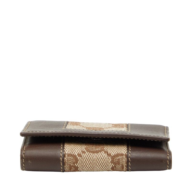 Gucci GG Canvas 6 Rows 124550 Brown Canvas Leather Women's Gucci