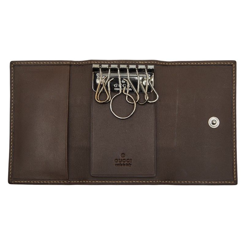 Gucci GG Canvas 6 Rows 124550 Brown Canvas Leather Women's Gucci