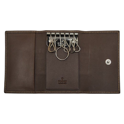 Gucci GG Canvas 6 Rows 124550 Brown Canvas Leather Women's Gucci