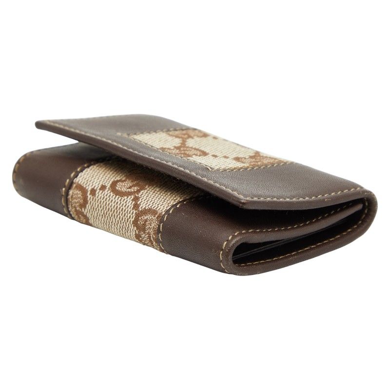 Gucci GG Canvas 6 Rows 124550 Brown Canvas Leather Women's Gucci