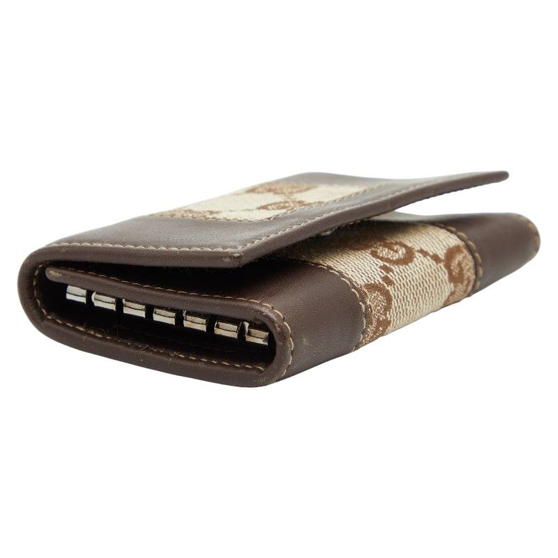 Gucci GG Canvas 6 Rows 124550 Brown Canvas Leather Women's Gucci