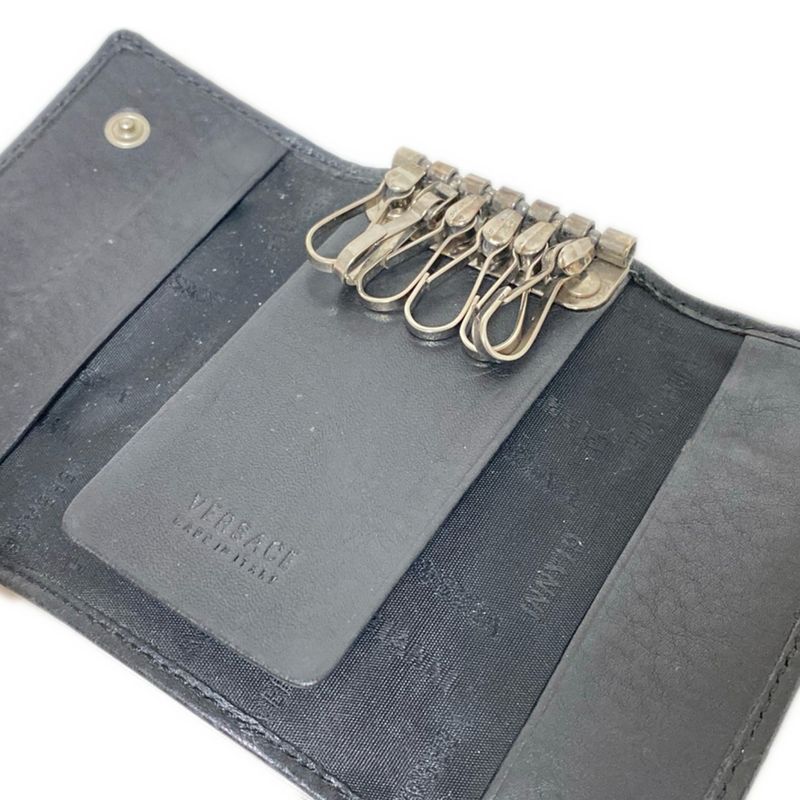 Versace Key Case - Black 6 Hooks Leather