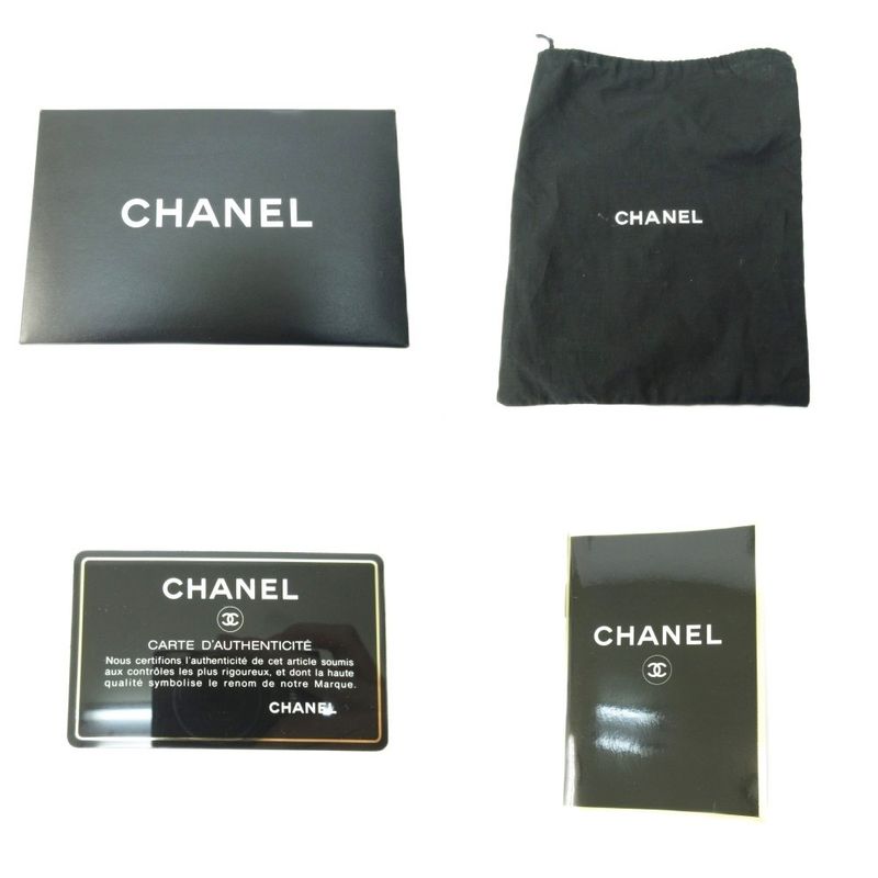 Chanel Chocolate Bar Clutch Bag Second Bag Lambskin Leather Black 1206 Aa