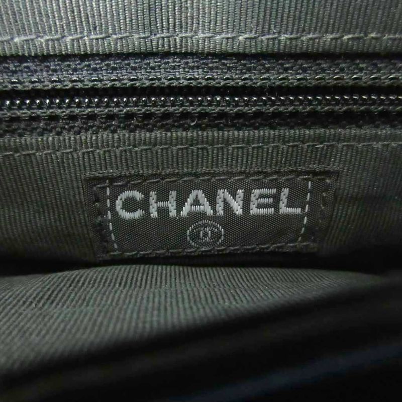 Chanel Chocolate Bar Clutch Bag Second Bag Lambskin Leather Black 1206 Aa