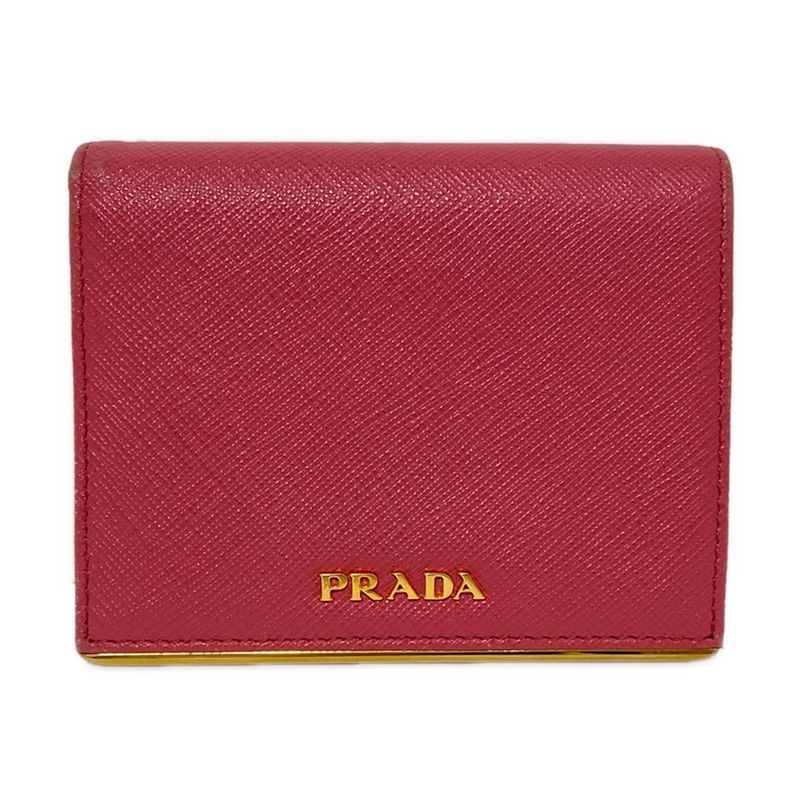 Prada Bifold Wallet - Pink Leather