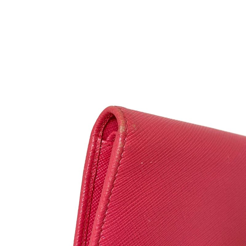 Prada Bifold Wallet - Pink Leather
