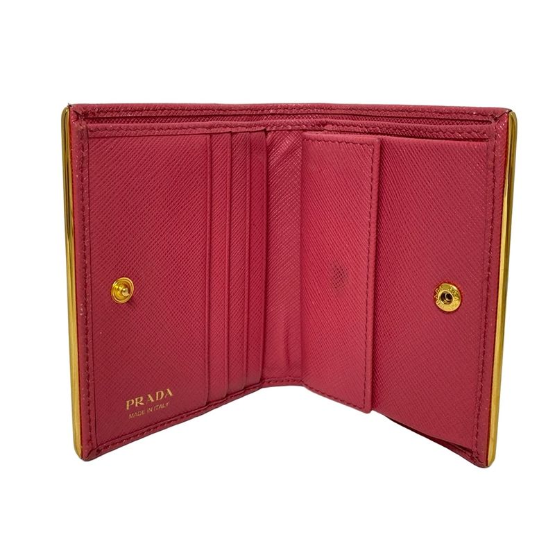 Prada Bifold Wallet - Pink Leather