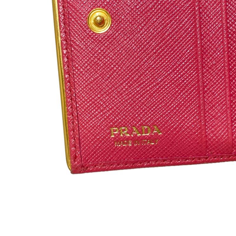 Prada Bifold Wallet - Pink Leather