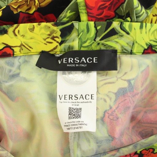 Versace Leggings Easy Pants Floral Pattern All Over Pattern 38 Yellow Red