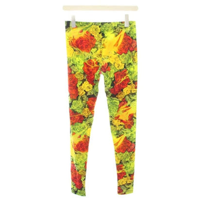Versace Leggings Easy Pants Floral Pattern All Over Pattern 38 Yellow Red