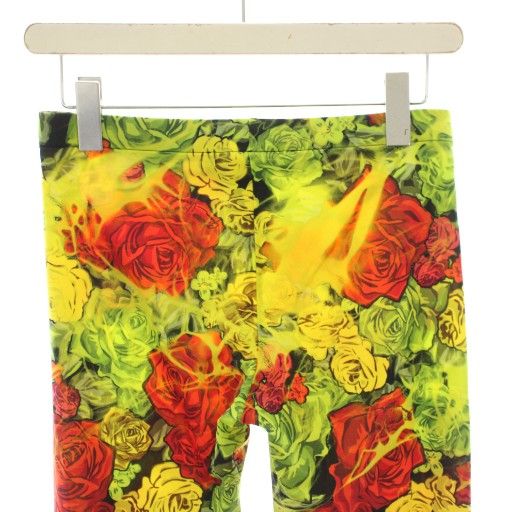 Versace Leggings Easy Pants Floral Pattern All Over Pattern 38 Yellow Red