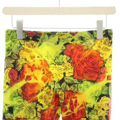 Versace Leggings Easy Pants Floral Pattern All Over Pattern 38 Yellow Red