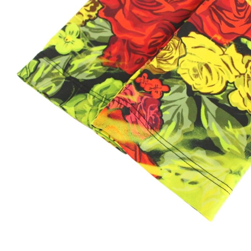 Versace Leggings Easy Pants Floral Pattern All Over Pattern 38 Yellow Red