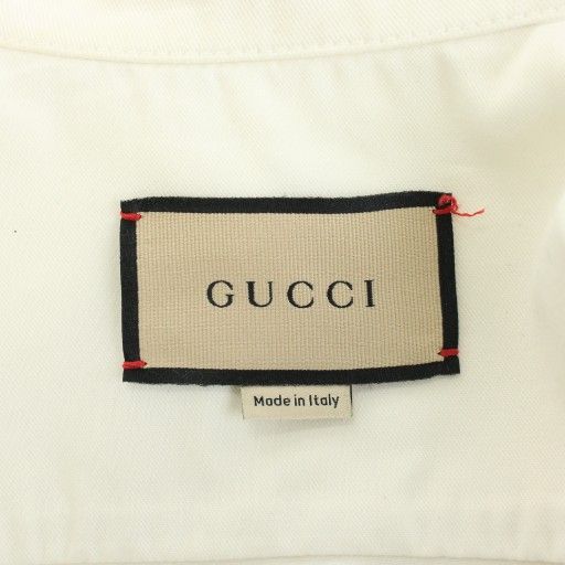 Gucci Ecowashed Organic Cotton Safari Jacket Short Sleeve Logo Zip Up 36 White