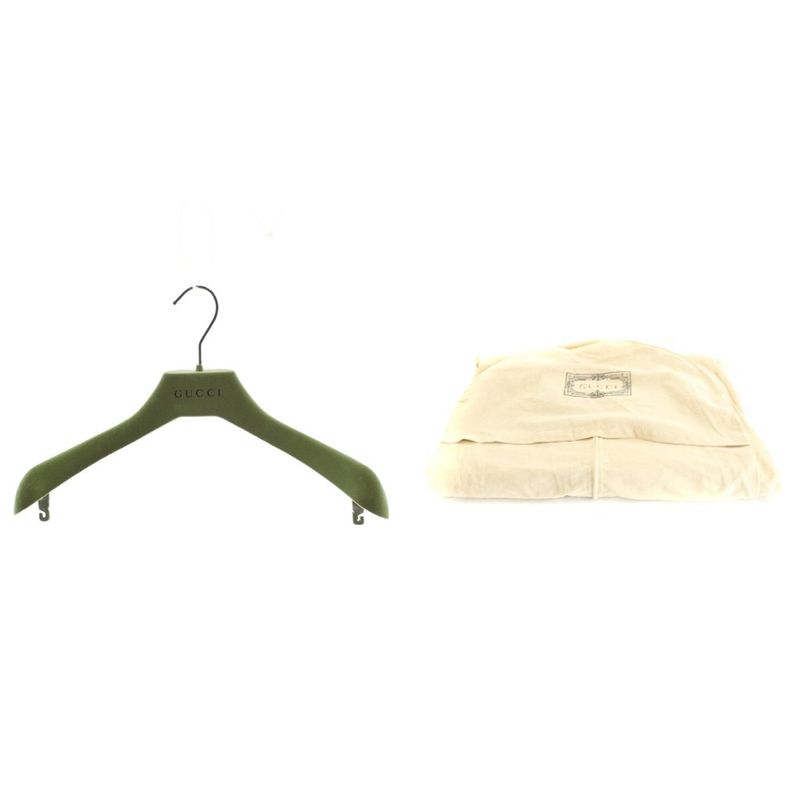 Gucci Ecowashed Organic Cotton Safari Jacket Short Sleeve Logo Zip Up 36 White