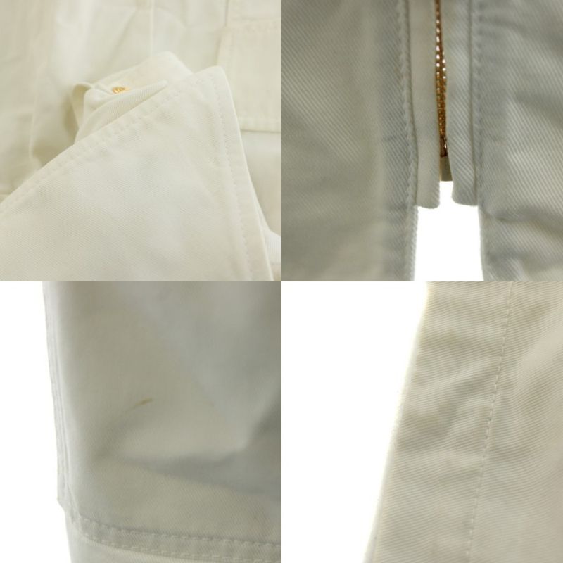 Gucci Ecowashed Organic Cotton Safari Jacket Short Sleeve Logo Zip Up 36 White