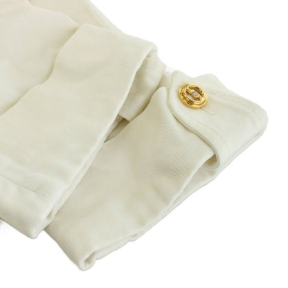 Gucci Ecowashed Organic Cotton Safari Jacket Short Sleeve Logo Zip Up 36 White