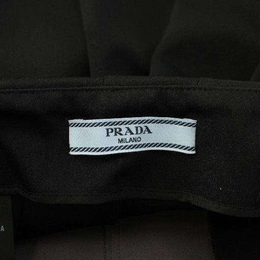 Prada Pleated Skirt Knee Length Switching 36 Black Gray P178g Tk