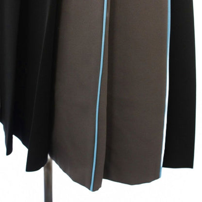 Prada Pleated Skirt Knee Length Switching 36 Black Gray P178g Tk
