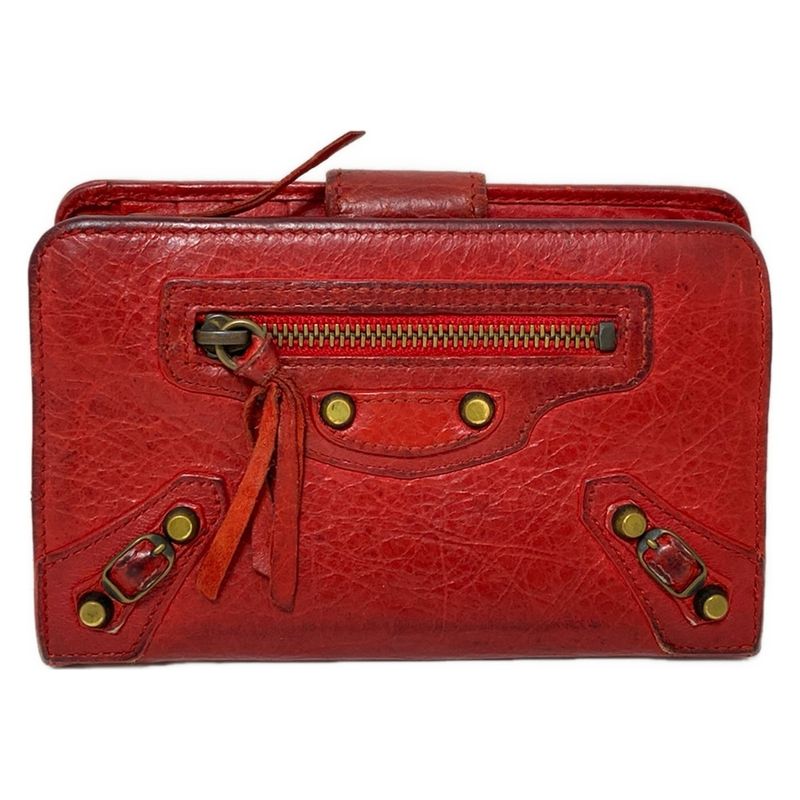 Balenciaga Bifold Wallet Editor's Classic Wallet 272467 Red Leather