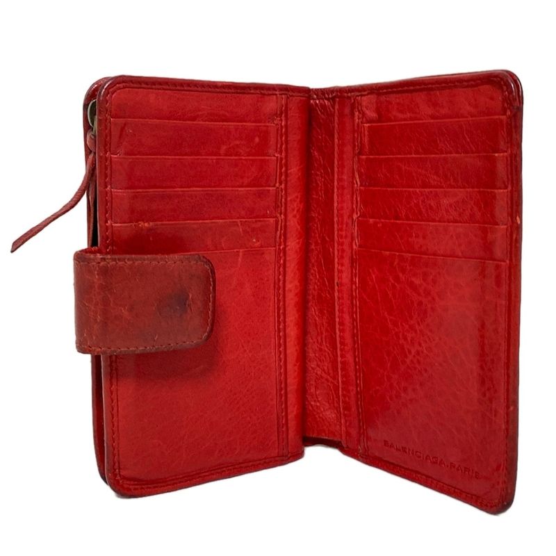 Balenciaga Bifold Wallet Editor's Classic Wallet 272467 Red Leather