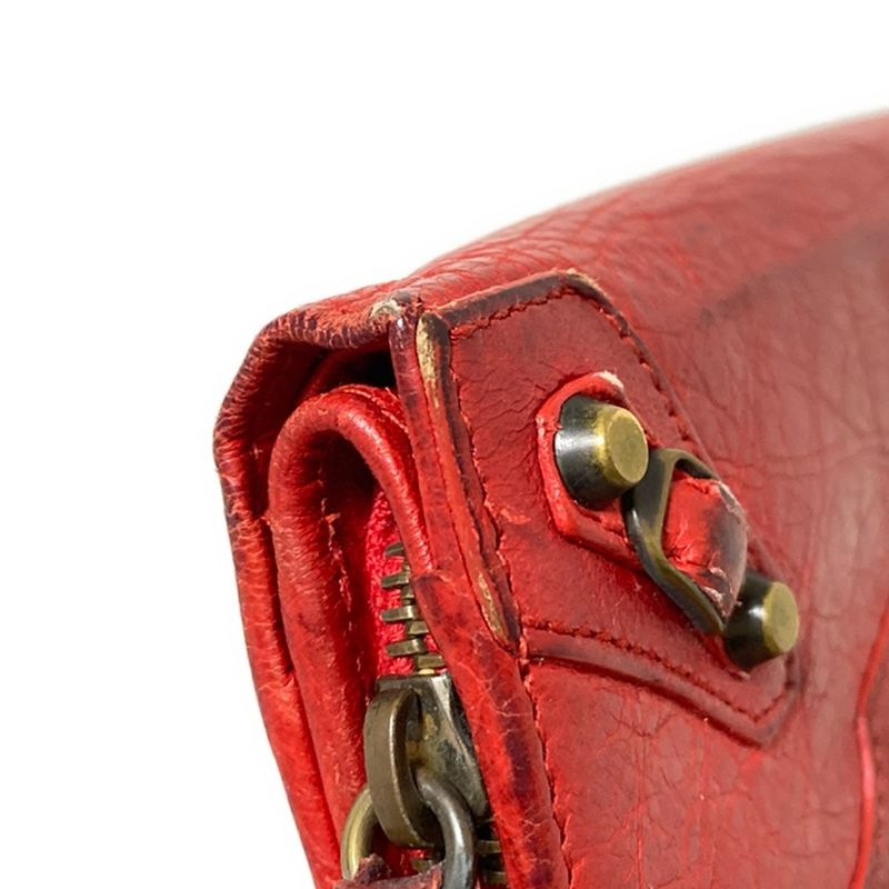 Balenciaga Bifold Wallet Editor's Classic Wallet 272467 Red Leather