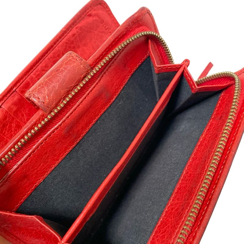 Balenciaga Bifold Wallet Editor's Classic Wallet 272467 Red Leather