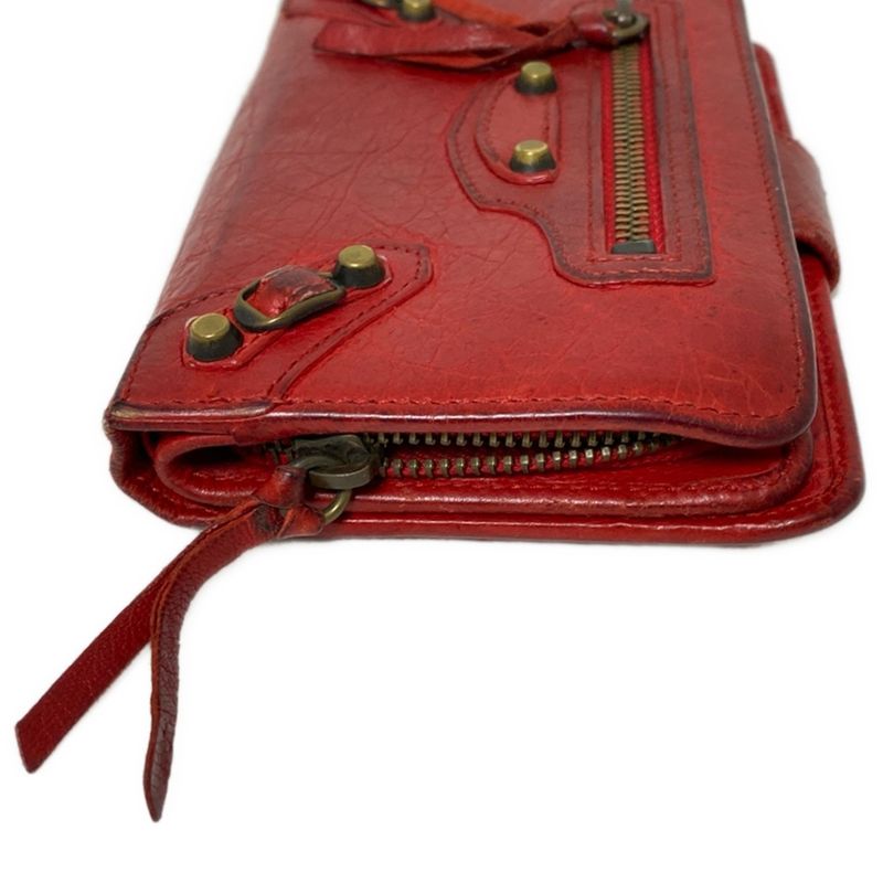 Balenciaga Bifold Wallet Editor's Classic Wallet 272467 Red Leather