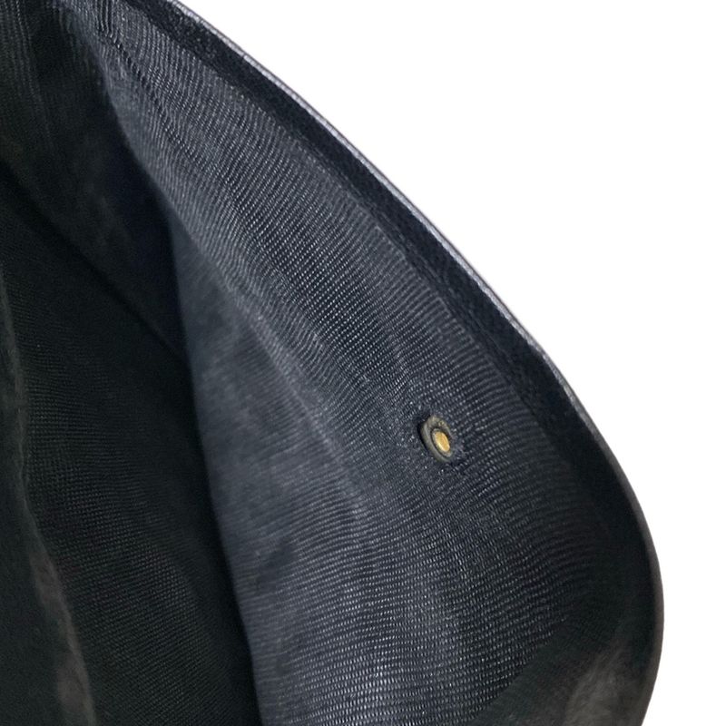 Prada Trifold Wallet Gathered Wallet Black Leather