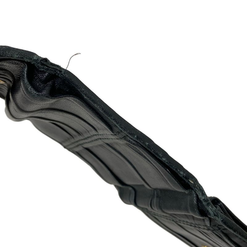 Prada Trifold Wallet Gathered Wallet Black Leather