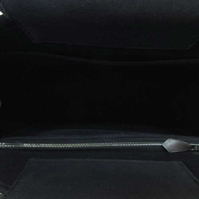 Hermes Cabas Quellen PM 2way Handbag Shoulder Toile Officier Black 1206 Aa