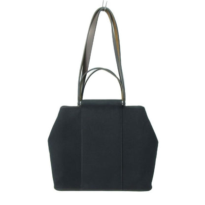 Hermes Cabas Quellen PM 2way Handbag Shoulder Toile Officier Black 1206 Aa
